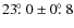 $23\hbox{$.\!\!^\circ$ }0\pm0\hbox{$.\!\!^\circ$ }8$