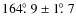 $164\hbox{$.\!\!^\circ$ }9\pm1\hbox{$.\!\!^\circ$ }7$