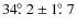 $34\hbox{$.\!\!^\circ$ }2 \pm 1\hbox{$.\!\!^\circ$ }7$