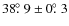 $38\hbox{$.\!\!^\circ$ }9 \pm 0\hbox{$.\!\!^\circ$ }3$