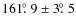 $161\hbox{$.\!\!^\circ$ }9 \pm 3\hbox{$.\!\!^\circ$ }5$