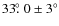 $33\hbox{$.\!\!^\circ$ }0\pm3^{\circ}$
