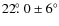 $22\hbox{$.\!\!^\circ$ }0\pm6^{\circ}$