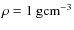 $\rho = 1 ~\hbox{gcm}^{-3}$
