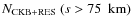 $N_{\rm CKB+RES}\ (s>75~~\hbox{km})$