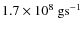$1.7\times 10^8~\hbox{gs}^{-1}$