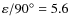 $\varepsilon/90^\circ = 5.6$