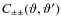 $C_{\pm\pm}(\vartheta,\vartheta')$