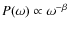 $P(\omega)\propto \omega^{-\beta}$
