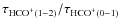 $\tau _{{\rm HCO}^{+} (1-2)}/\tau _{{\rm HCO}^{+} (0-1)}$