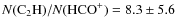 $N({\rm C}_2{\rm H}) / N({\rm HCO}^{+}) = 8.3 \pm 5.6$