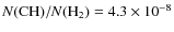 $N({\rm CH})/N({\rm H}_2) = 4.3 \times 10^{-8}$