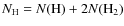 $N_{\rm H} = N({\rm H}) + 2N({\rm H}_2)$