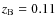 $z_{\rm B} = 0.11$