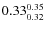 $0.33_{0.32}^{\rm0.35}$