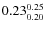 $0.23_{0.20}^{\rm0.25}$