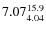 $7.07_{4.04}^{\rm 15.9}$