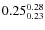 $0.25_{0.23}^{\rm0.28}$