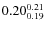 $0.20_{0.19}^{\rm0.21}$