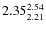 $2.35_{2.21}^{\rm 2.54}$
