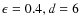 $\epsilon =0.4, d=6$