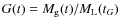 $G(t)=M_{\rm g}(t)/M_{\rm L}(t_G)$