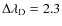 $ \Delta \lambda_{\rm D} = 2.3$