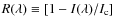 $R(\lambda) \equiv [1 - I(\lambda)/I_{\rm c}]$