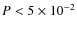 $P<5\times10^{-2}$