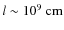 $l \sim 10^9 \mbox{\ cm}$
