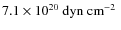 $7.1 \times 10^{20} \mbox{\ dyn$\mbox{\ cm}^{-2}$ }$