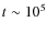 $t \sim 10^5$