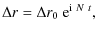 $\displaystyle \Delta r = \Delta r_0 ~{\rm e}^{{\rm i}~ N ~t},$