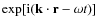 $\exp[{\rm i}({\bf {k}} \cdot {\bf {r}} - \omega t)]$