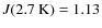 $J(2.7~{\rm K})=1.13$