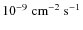 $10^{-9}~\ensuremath{{\rm cm}^{-2}~{\rm s}^{-1}} $