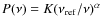 $P(\nu) = K(\nu_{\rm ref}/\nu)^{\alpha}$