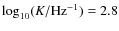 $\log_{10} (K/{\rm Hz}^{-1})=2.8$