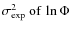 $\sigma^2_{\rm exp} \: \mbox{of} \: \ln \Phi$