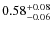 $0.58^{\rm +0.08}_{-0.06}$