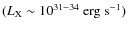 $(L_{\rm {X}}\sim10^{31-34}~{\rm erg}~{\rm s}^{-1})$