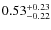 $0.53^{\rm +0.23}_{-0.22}$