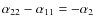 $\alpha _{22}-\alpha _{11}=-\alpha _{2}$