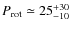 $P_{\rm rot} \simeq 25^{+30}_{-10}$