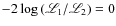 $-2\log{(\mathscr{L}_1/\mathscr{L}_2)} = 0$