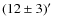 $(12\pm 3)\hbox{$^\prime$ }$