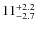$\rm 11_{-2.7}^{+2.2}$