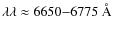 $\lambda\lambda \approx 6650{-}6775~\AA$
