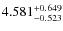 $\rm 4.581^{+0.649}_{-0.523} $
