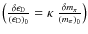 $\left(\frac{\delta
\epsilon_{\rm D}}{\left(\epsilon_{\rm D}\right)_0}=\kappa ~\frac{\delta
m_\pi} {\left(m_\pi \right)_0}\right)$